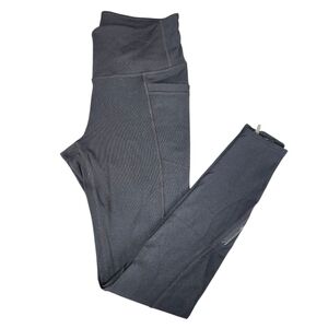 Athleta Black Pocket Leggings With Ankle Zippers